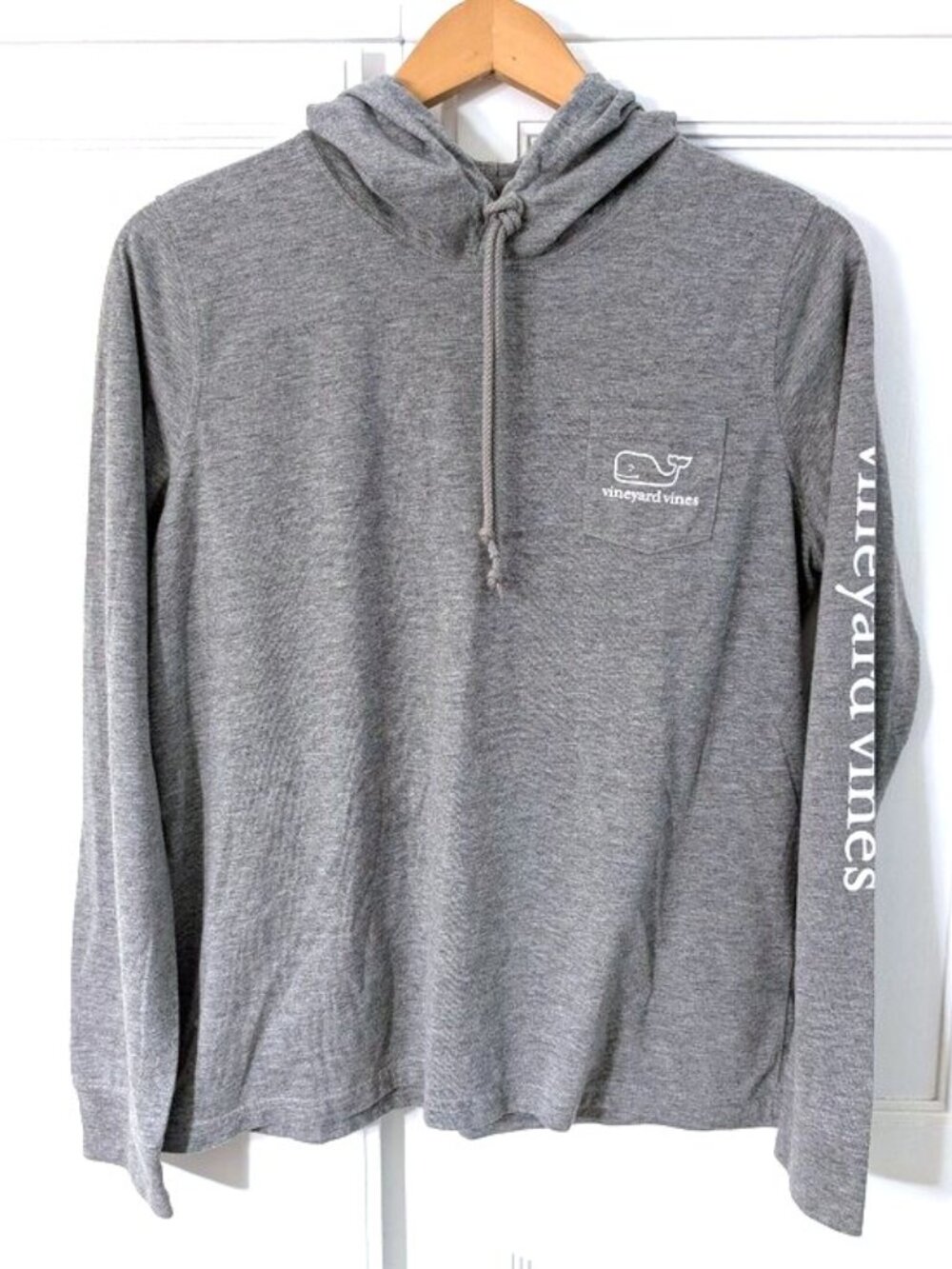 Vineyard Vines Heather Gray Long-Sleeve Hooded Tee Size L